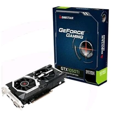 BIOSTAR NVIDIA GEFORCE GTX1050 Ti 4GB GDDR5 DUAL FAN DVI-HDMI-DP PCI-E 3.0